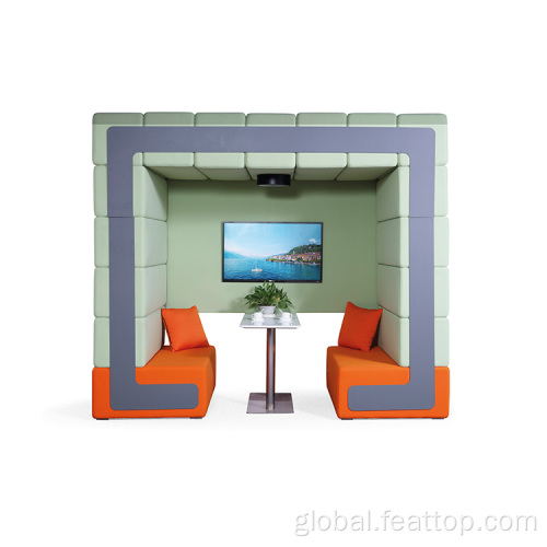 China Commercial Double Seaters Private Meeting Soundproof Sofa Factory